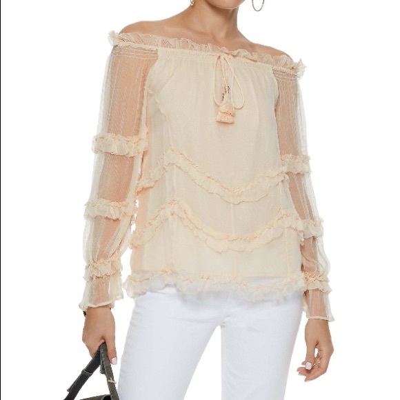 Love Sam Tops - Love sam Blush Sadie silk off shoulder